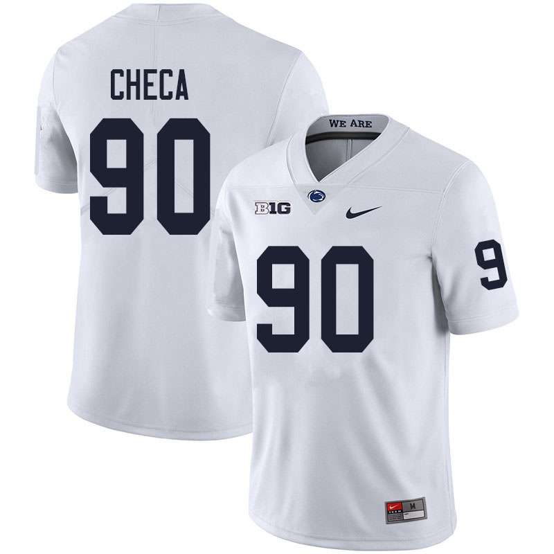 Men #90 Rafael Checa Penn State Nittany Lions College Football Jerseys Sale-White